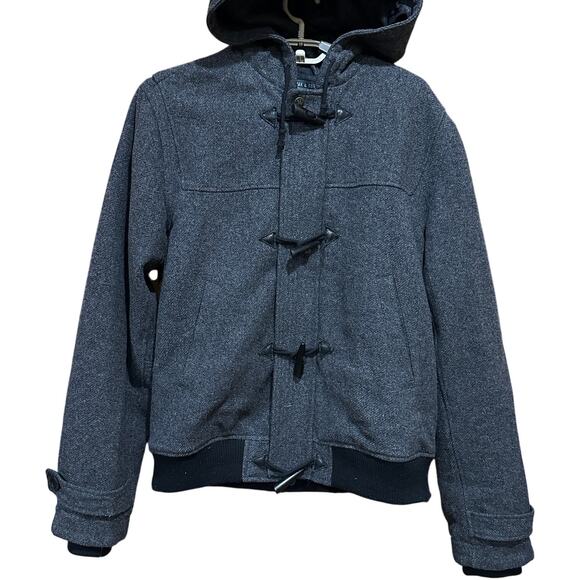 I Spiewak Sons Toggle Coat Mens Size L Gray Wool Blend Hooded Winter Full Zip - Picture 1 of 9